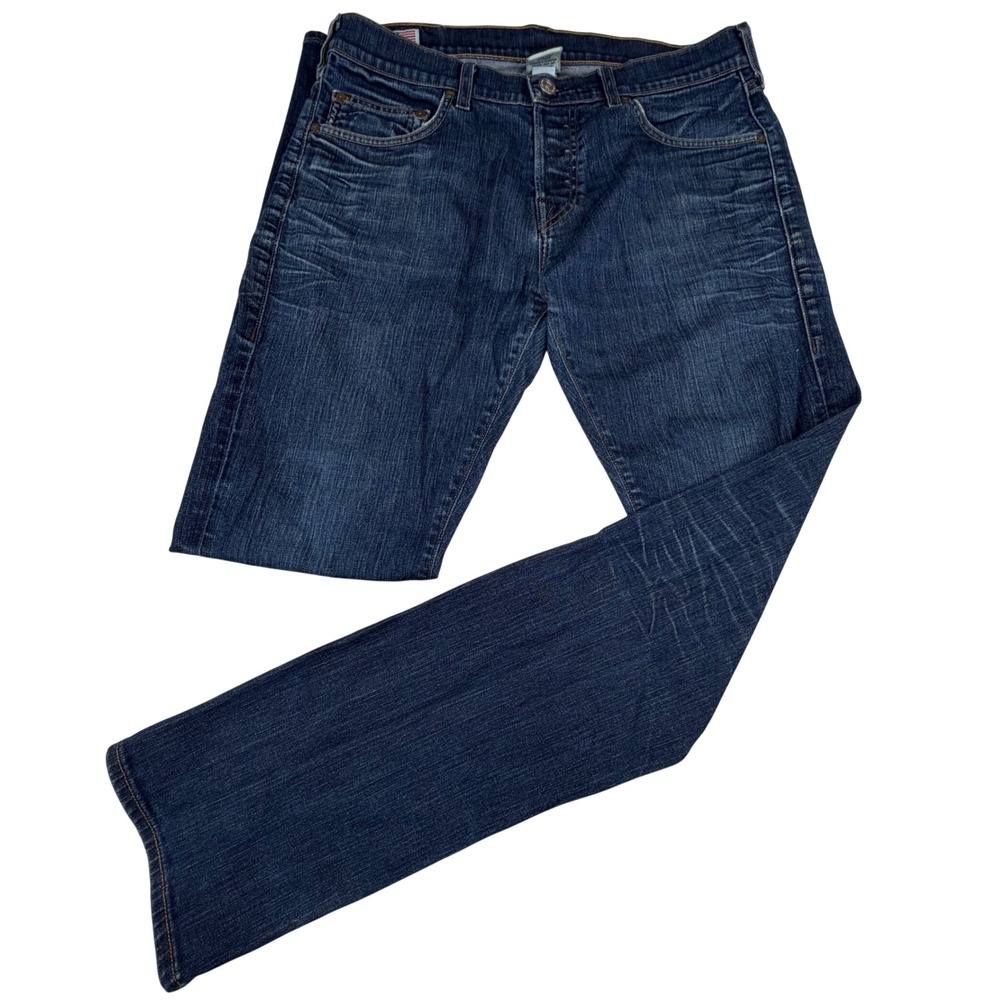 True Religion Rocco Slim Jeans Mens 33x34.5  Dark Wash Denim Stretch Made in USA